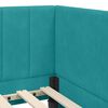 vidaXL Corner Bed Frame with Headboard Turquoise 90 cm x 200 cm Velvet