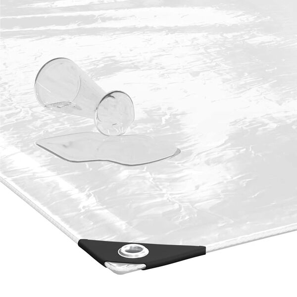 vidaXL Clear Tarpaulin with Eyelets 4x12 m PVC