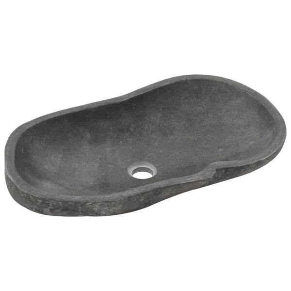 vidaXL Wash Basin River Stone Oval 60-70 cm