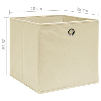 vidaXL Storage Boxes 10 pcs Non-woven Fabric 28x28x28 cm Cream