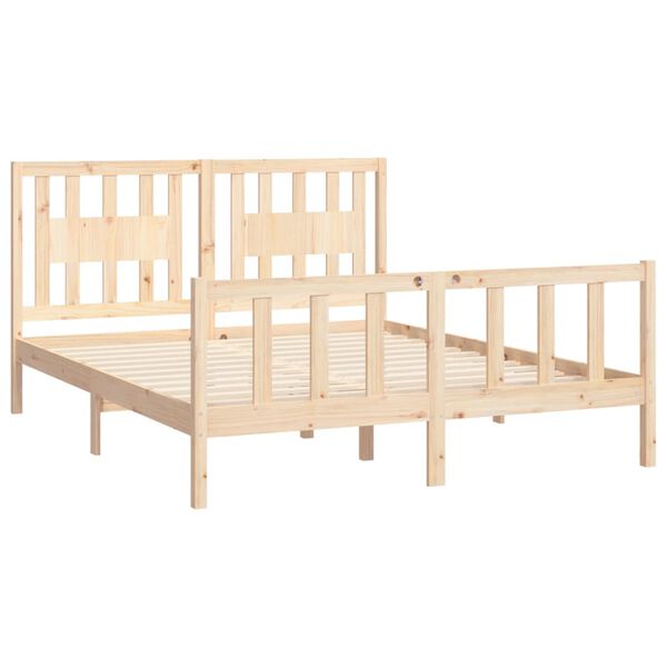 vidaXL Bed Frame without Mattress Solid Wood Pine 150x200 cm King Size King Size