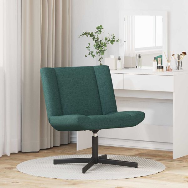 vidaXL Swivel Chair Dark Green 63 x 75 x 76 cm Fabric