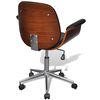 vidaXL Swivel Office Chair Bent Wood and Faux Leather