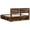vidaXL Bed Frame Smoked Oak 200 x 200 cm Solid Pine Wood