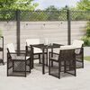 vidaXL Garden Dining Set 5 pcs Brown Poly Rattan