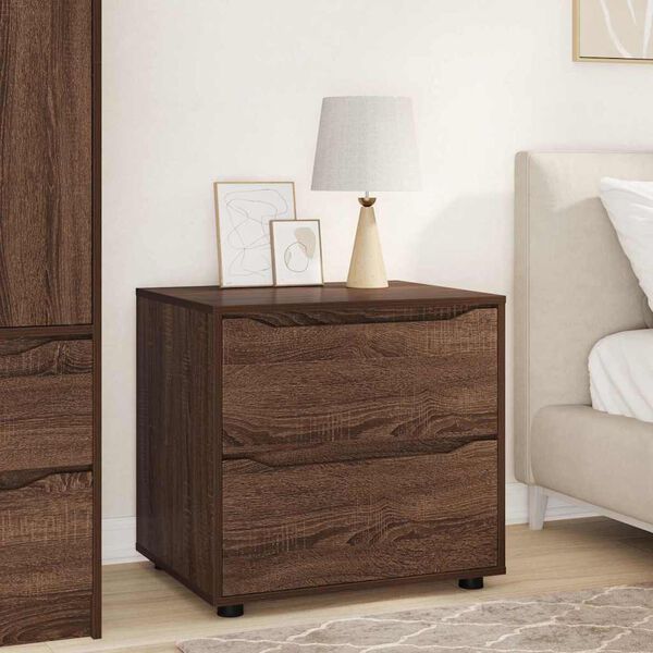 vidaXL Storage Cabinet Brown Oak 60 x 48 x 57 cm Engineered Wood