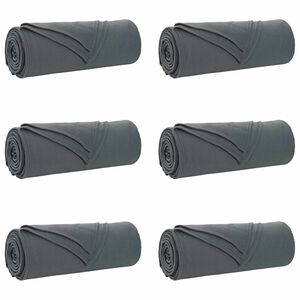 vidaXL Throw Blankets 6 pcs Dark Grey 210 x 140 cm 2.56 kg Fleece