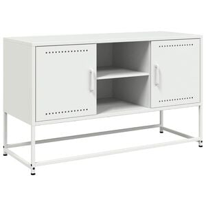 vidaXL TV Cabinet White 100.5x39x60.5 cm Steel