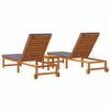 vidaXL Sun Lounger 3 pcs Brown 35 x 35 x 34cm Solid Acacia wood