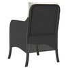 vidaXL Garden Chairs with Cushions 2 pcs Black Poly Rattan