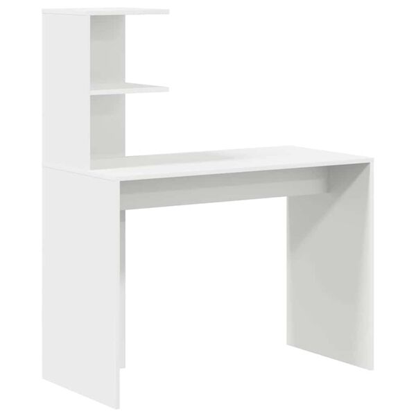 vidaXL Desk with Shelf White 102 x 50 x 124 cm Engineered Wood