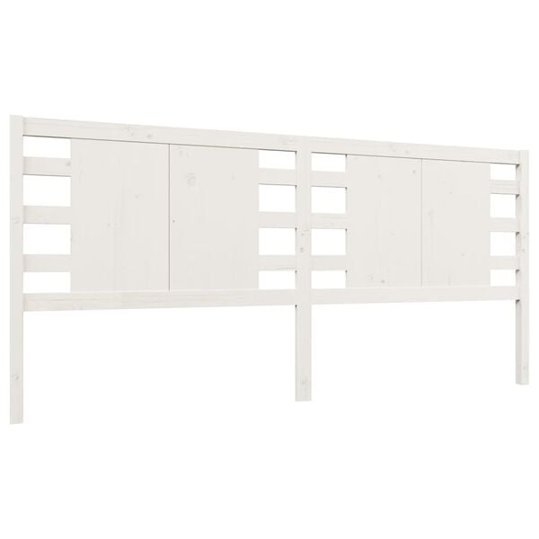 vidaXL Headboard White 206x4x100 cm Solid Wood Pine