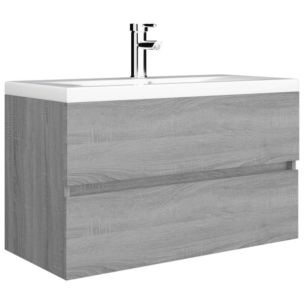vidaXL Sink Cabinet Grey Sonoma 80x38.5x45 cm Engineered Wood