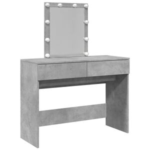vidaXL Dressing Table with LED Concrete Grey 100x40x130 cm
