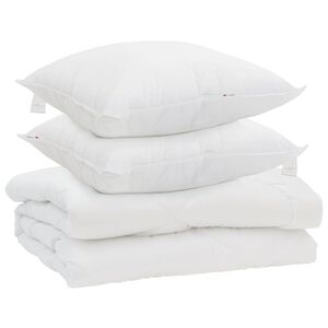 vidaXL Duvet with Pillow 3 pcs White Microfibre