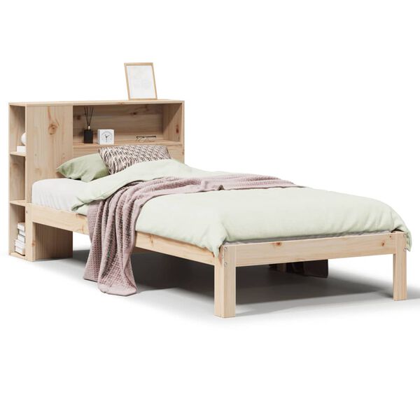 vidaXL Bookcase Bed without Mattress 75x190 cm Small Single Solid Wood Pine