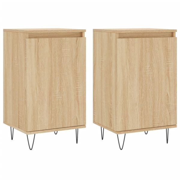 vidaXL Sideboards 2 pcs Sonoma Oak 40x35x70 cm Engineered Wood