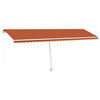 vidaXL Freestanding Manual Retractable Awning 600x300 cm Orange/Brown