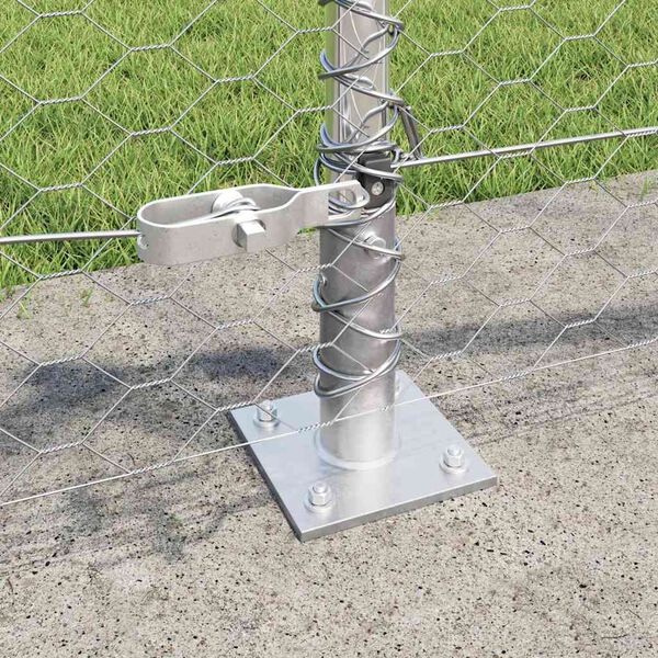 vidaXL Fence Post Silver 50 x 0.5 m (36 mm mesh) Steel