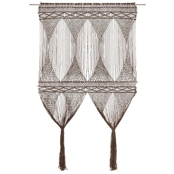 vidaXL Macrame Curtain Taupe 140x240 cm Cotton