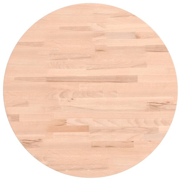 vidaXL Table Top &Oslash;50x2.5 cm Round Solid Wood Beech