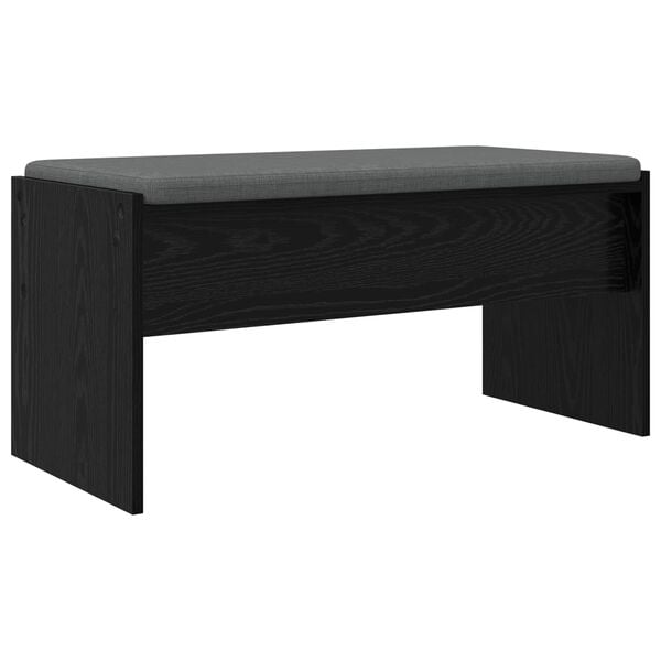 vidaXL Hall Bench with Cushion Black Oak 83 x 38 x 40 cm