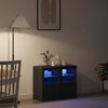 vidaXL LED Sideboard 2 pcs Black Oak 41 x 37 x 67 cm Engineered Wood