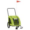 vidaXL Pet Bike Trailer Green Oxford Fabric and Iron