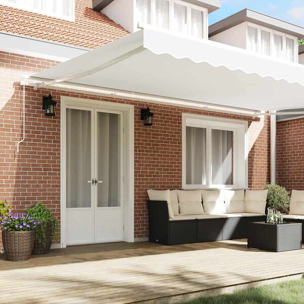 vidaXL Retractable Awning White 500 x 300 cm Fabric and Metal