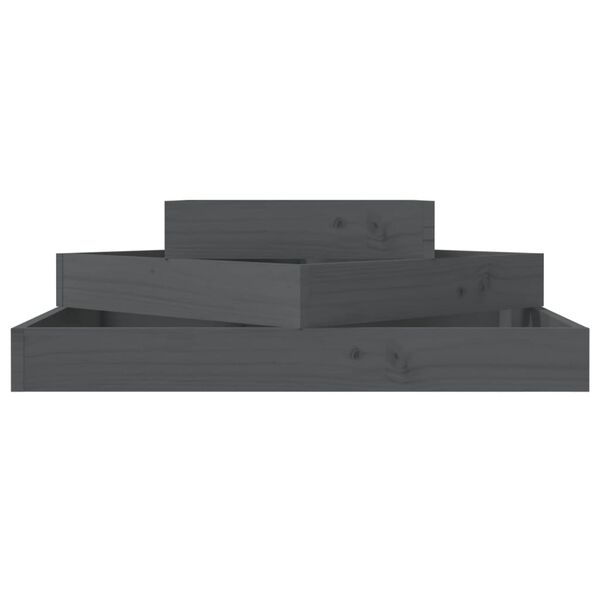 vidaXL Planter Grey 83x83x27 cm Solid Wood Pine