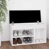 vidaXL Shoe Bench with Cushion White 80x30x47 cm Engineered Wood