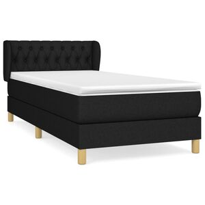 vidaXL Box Spring Bed with Mattress Black 90x200 cm Fabric