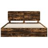 vidaXL Bed Frame Smoked Oak 180 x 200 cm Solid Pine Wood