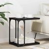 vidaXL Side Table with Shelf Black Oak 50 x 35 x 52 cm Engineered Wood