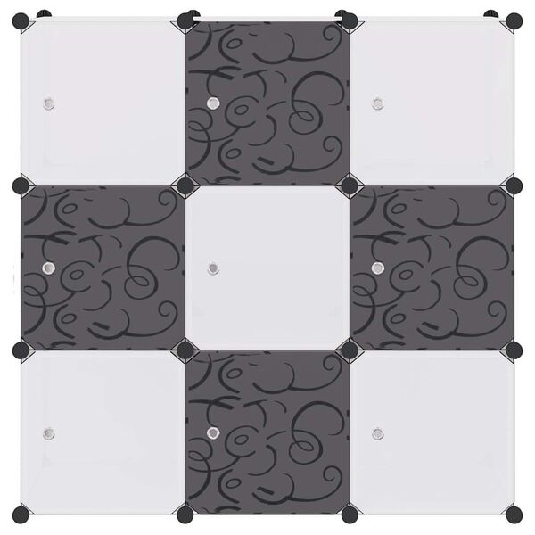 vidaXL Storage Cube Organiser with 9 Compartments Black and White