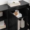 vidaXL Side Cabinet Black Oak 96.5 x 30 x 75 cm Engineered Wood