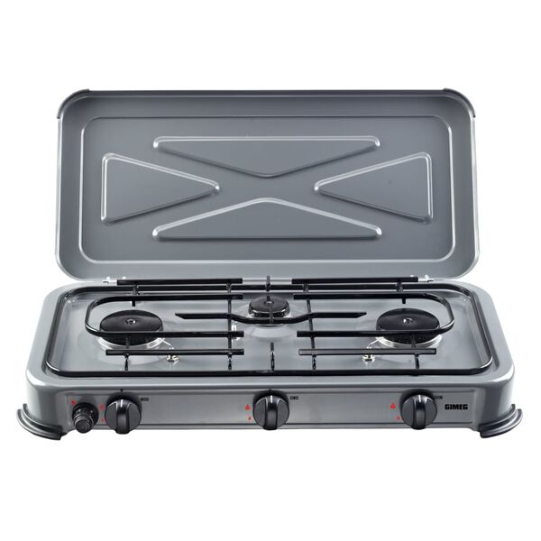 Gimeg 3-Burner Gas Cooker Steel Grey