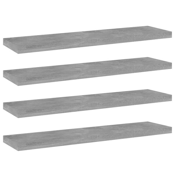 vidaXL Bookshelf Boards 4 pcs Concrete Grey 40x10x1.5 cm Engineered Wood