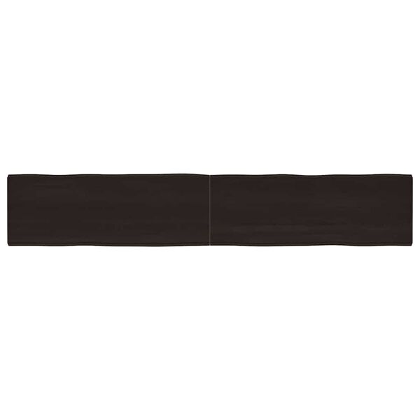 vidaXL Table Top Dark Brown 220x40x(2-4) cm Treated Solid Wood Live Edge