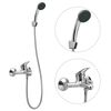 vidaXL Bathtub Shower Mixer with Hand Shower and Hose Tap Set Chrome