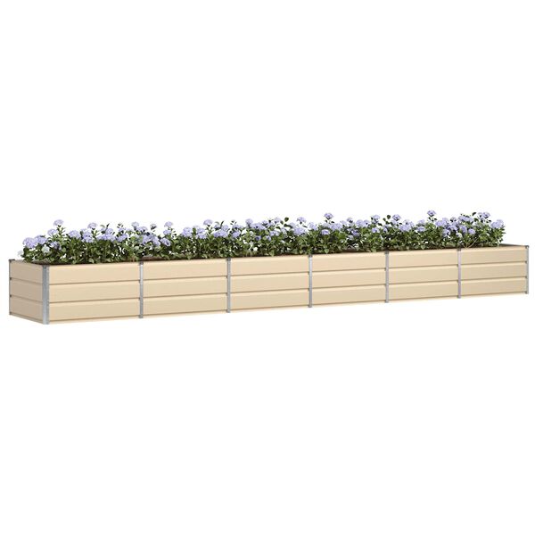 vidaXL Planter Ivory 480 x 80 x 45 cm Steel