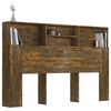 vidaXL Headboard Cabinet Smoked Oak 160x19x103.5 cm
