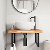 vidaXL Basin Shelf Wall Mounted Steel and Solid Wood Acacia