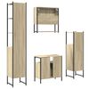 vidaXL 4 Piece Bathroom Furniture Set Sonoma Oak Engineered Wood