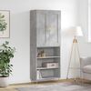 vidaXL Highboard Concrete Grey 69.5x34x180 cm Engineered Wood