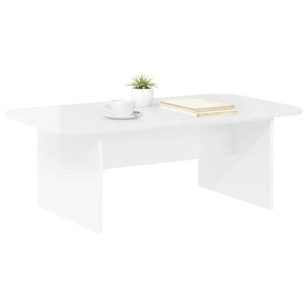 vidaXL Coffee Table High Gloss White 93 x 53 x 33 cm Engineered Wood