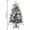 vidaXL Pre-lit Christmas Tree with Flocked Snow&Cones 120 cm PVC&PE