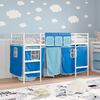 vidaXL Kids'Loft Bed Frame with Curtains White and Blue 99.5 x 190 cm