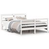 vidaXL Bed Frame with Headboard without Mattress White 140x200 cm