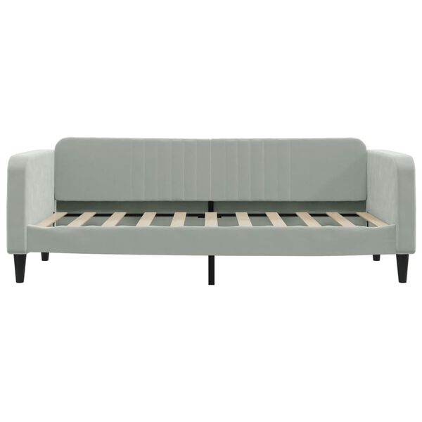 vidaXL Day Bed without Mattress Light Grey 90x190 cm Single Velvet